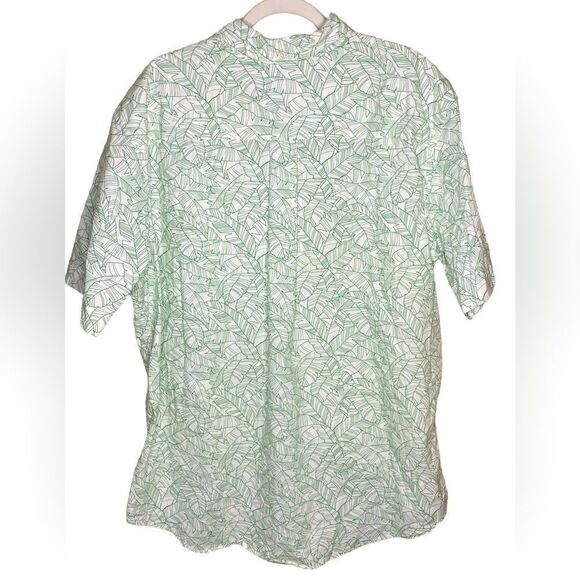 Tommy Hilfiger Adaptive Sz XLT All Over Leaf Print Regular Fit Button Down Shirt - Picture 5 of 5